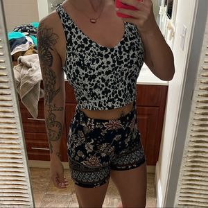 Cow print sports bra/crop top